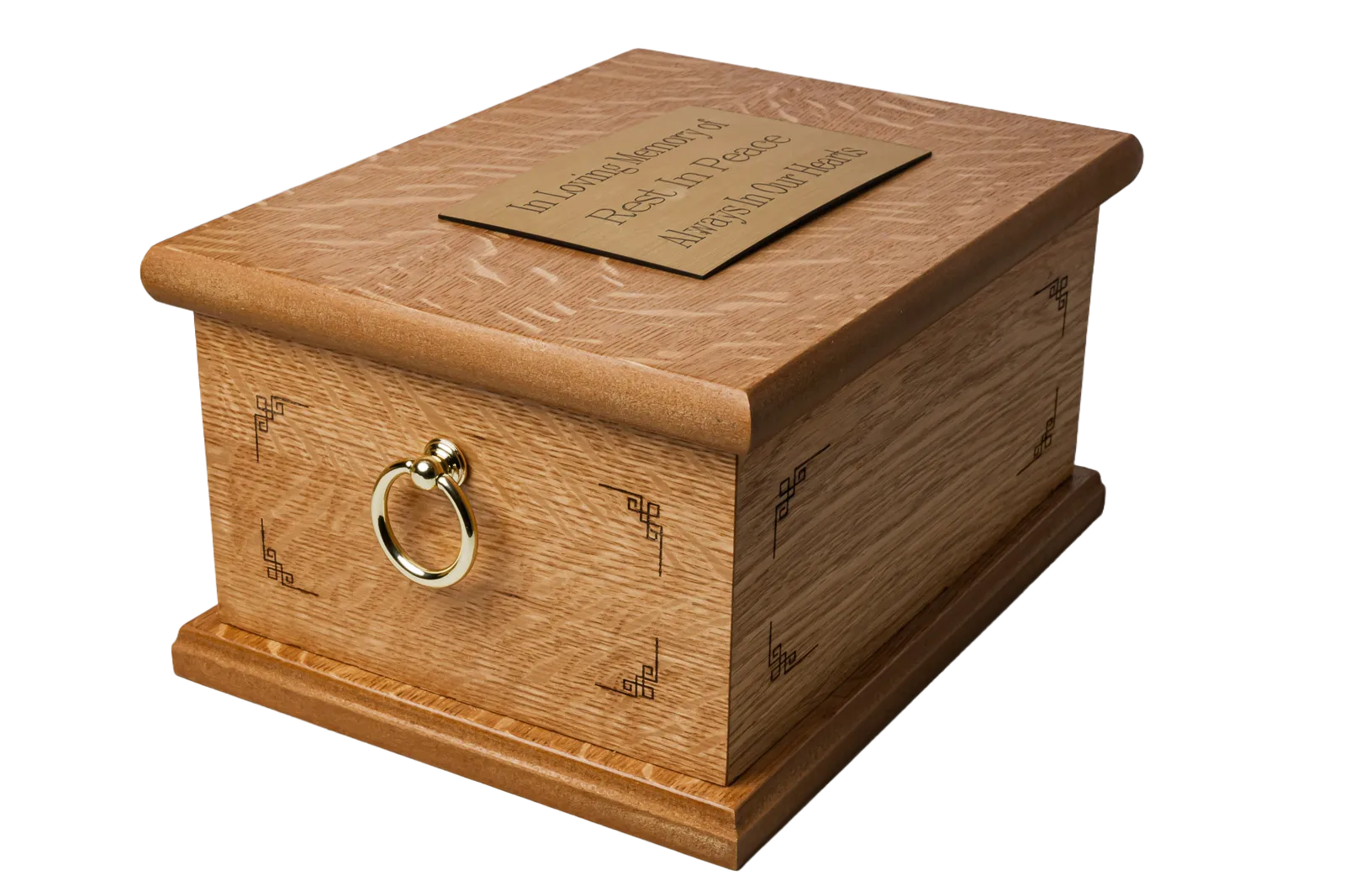 Oak-mdf Cremation Casket Gold
