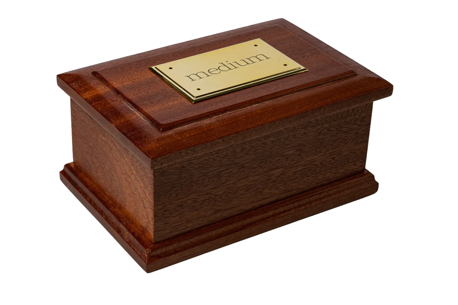medium mahogany pet cremation casket gold plaque