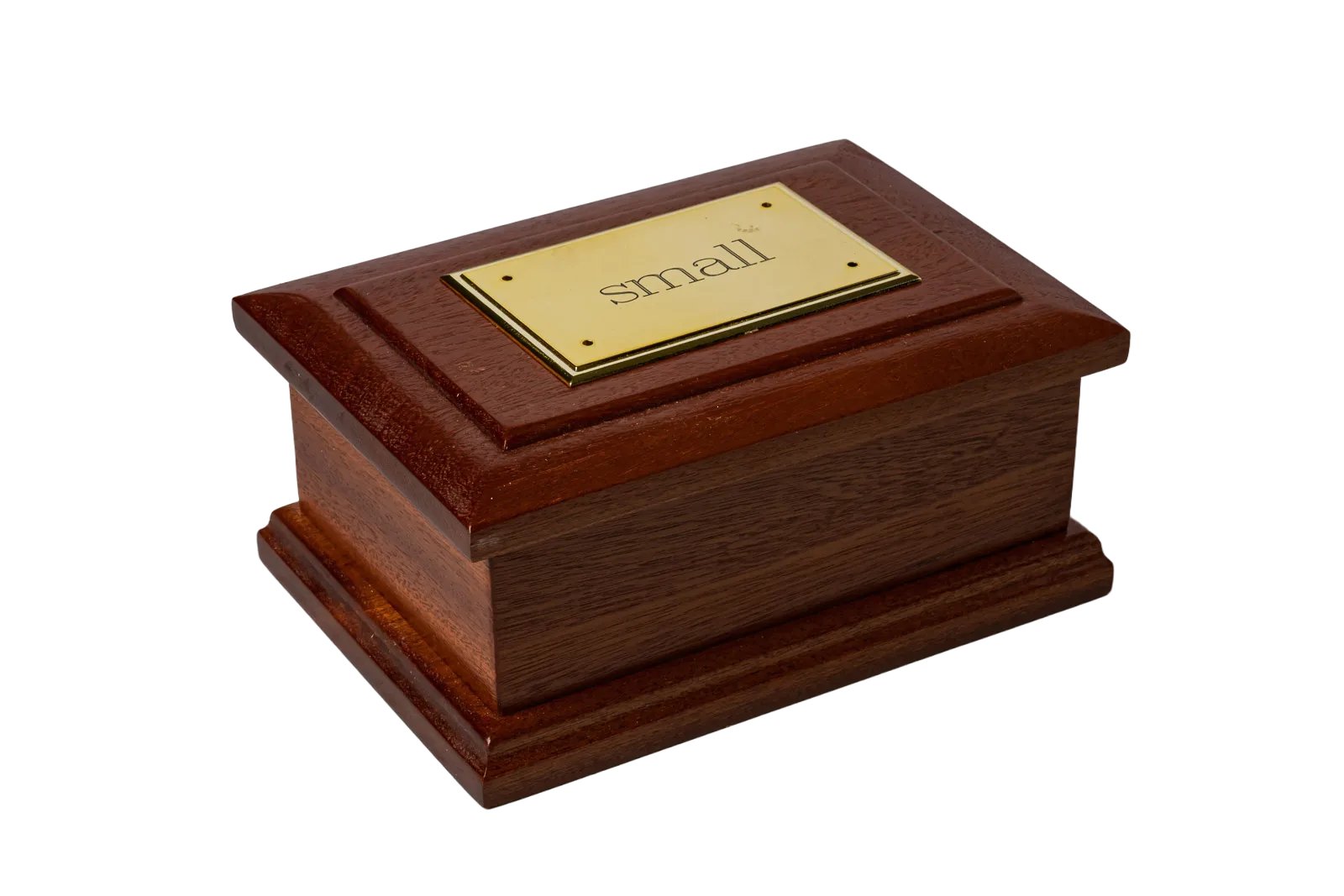 small mahogany pet cremation casket